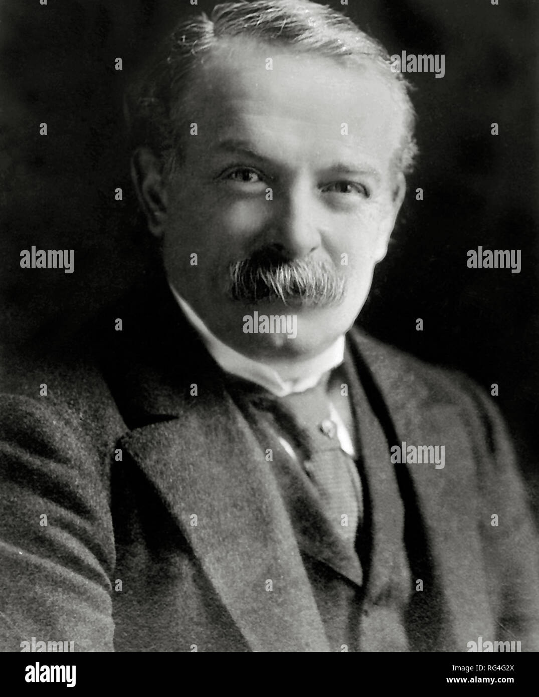 Liberal David Lloyd George formed a coalition government in the United Kingdom in December 1916, and was appointed Prime Minister of the United Kingdom by King George V. Scanned from image material in the archives of Press Portrait Service - (formerly Press Portrait Bureau). Stock Photo