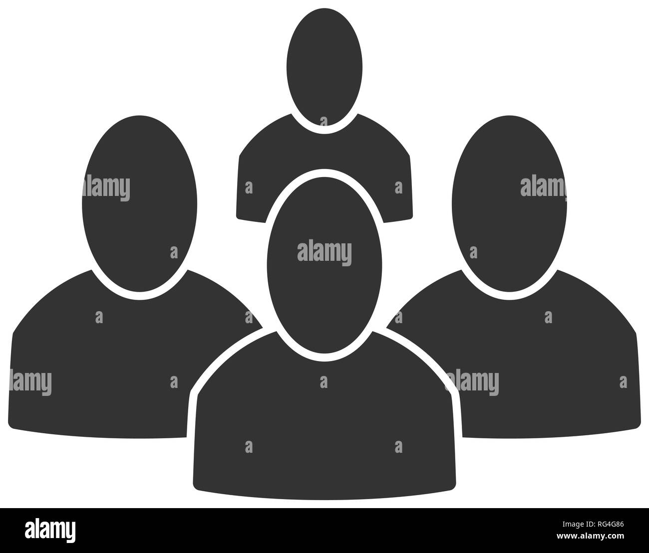 Group, conference,  company, 4 humans, staff flat icon. Vector illustration, EPS10. Stock Vector