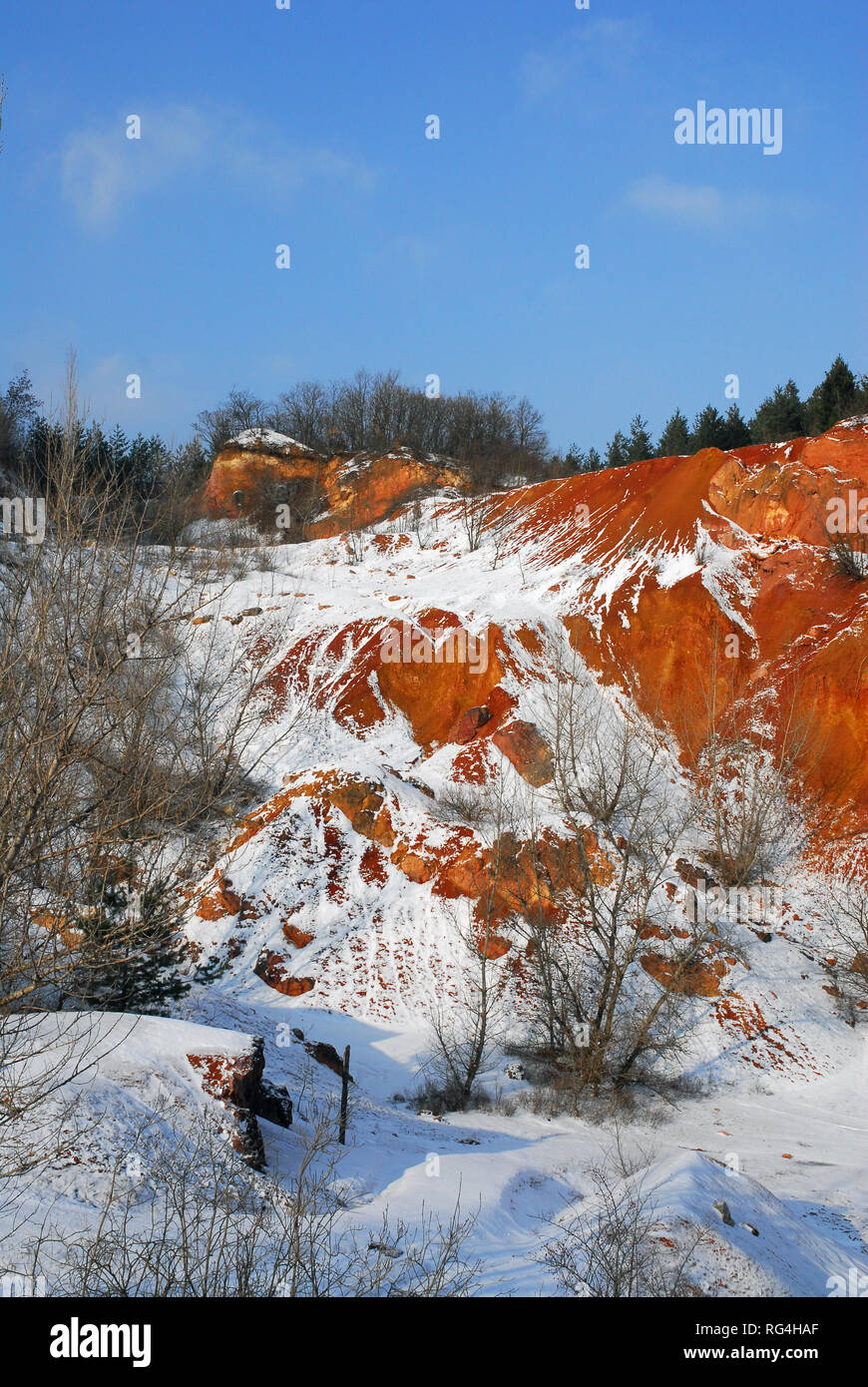 Old bauxite mine in Gant, Hungary. Régi bauxitbánya Gánton, Magyarország  Stock Photo - Alamy