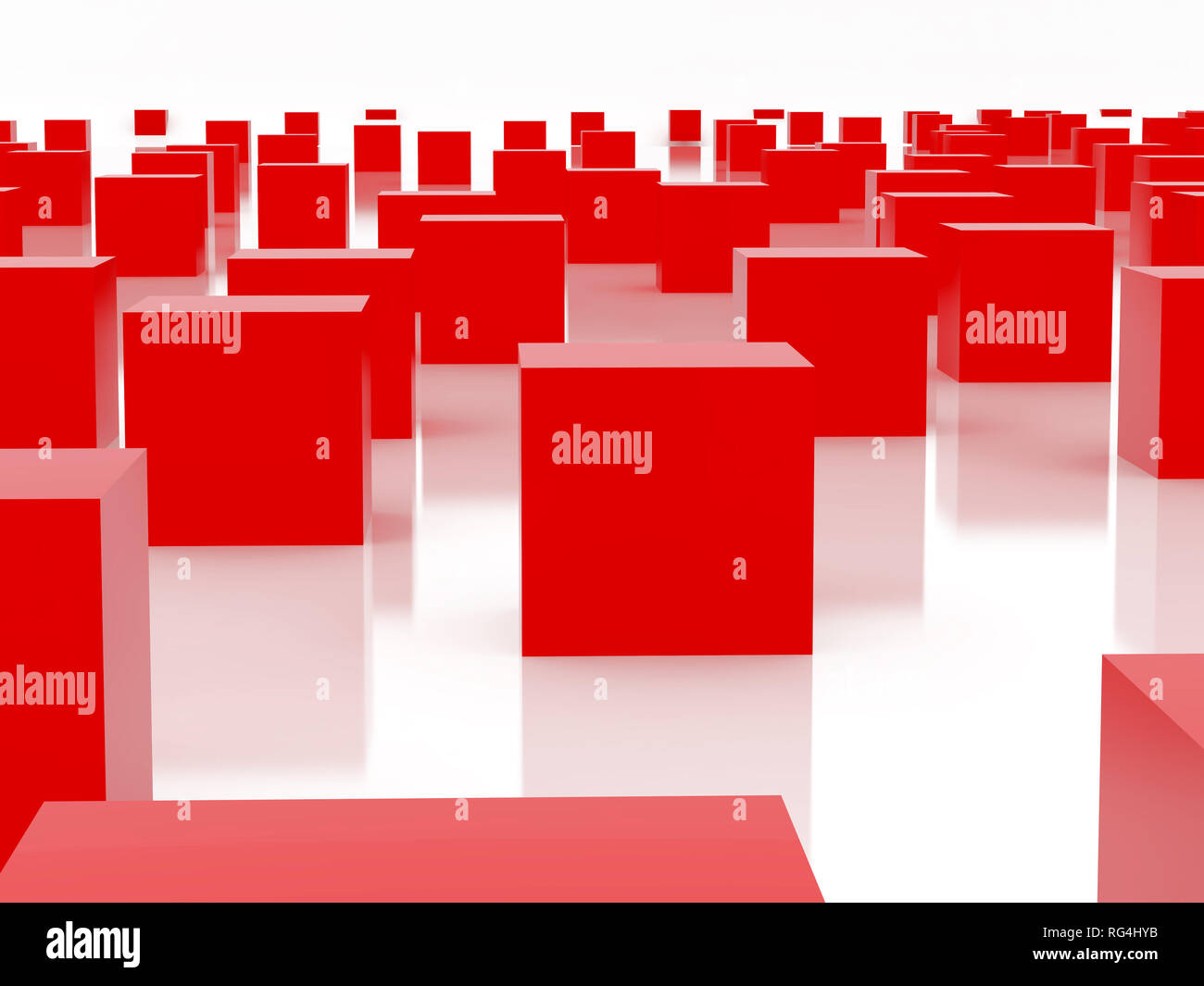 High Resolution Image Red Cube 3d Illustration Over White