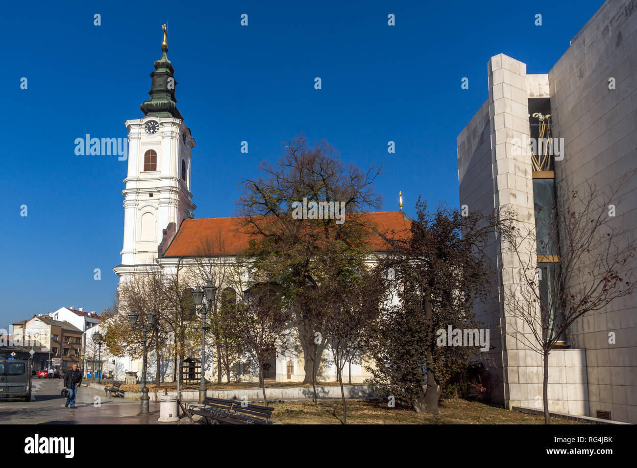 NOVI SAD, VOJVODINA, SERBIA - NOVEMBER 11, 2018: Orthodox Church of Holy Mother's Ascension in City of Novi Sad, Vojvodina, Serbia Stock Photo
