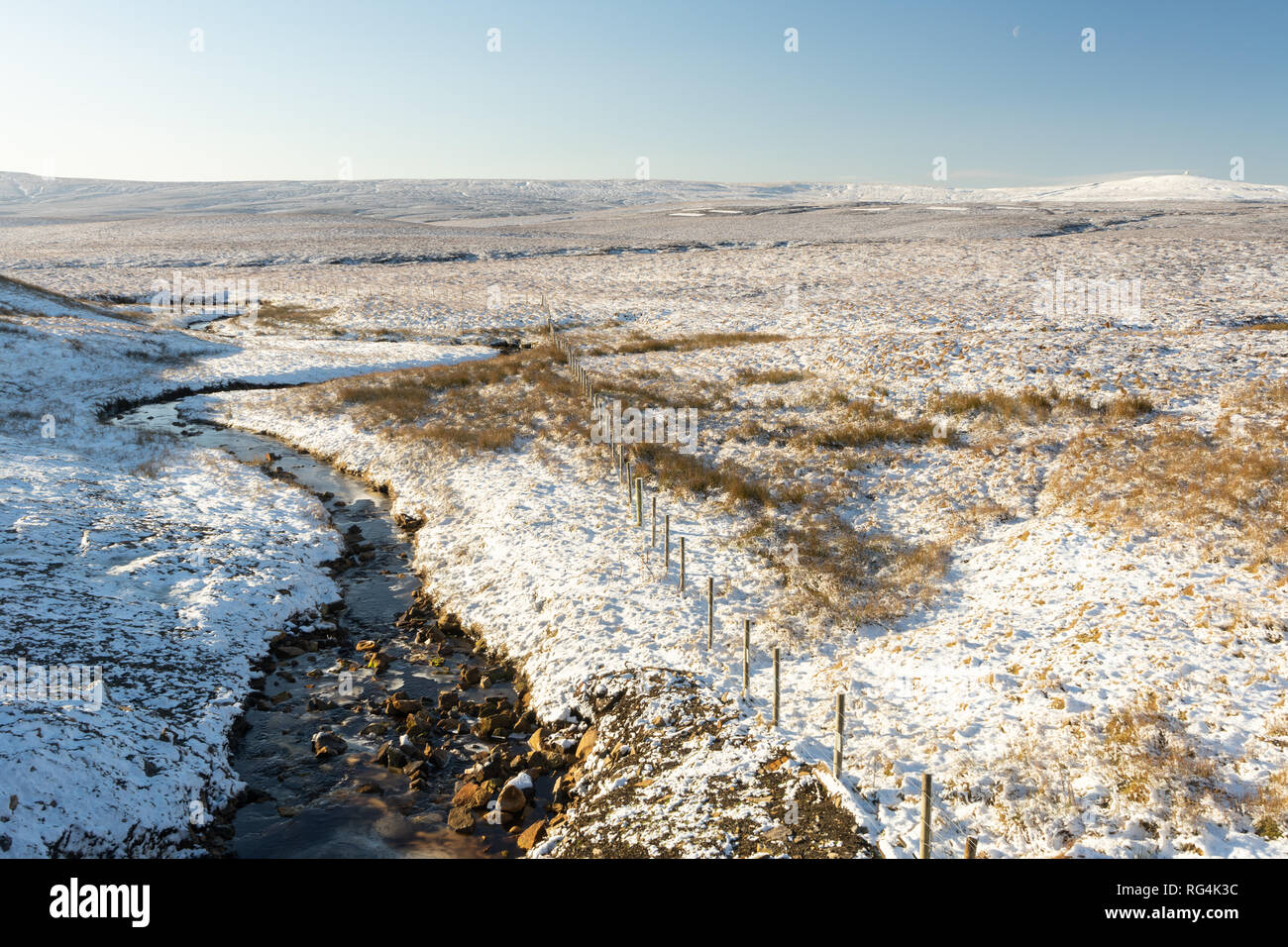 View across moorland in winter, on the Cumbria/Durham border Stock Photo