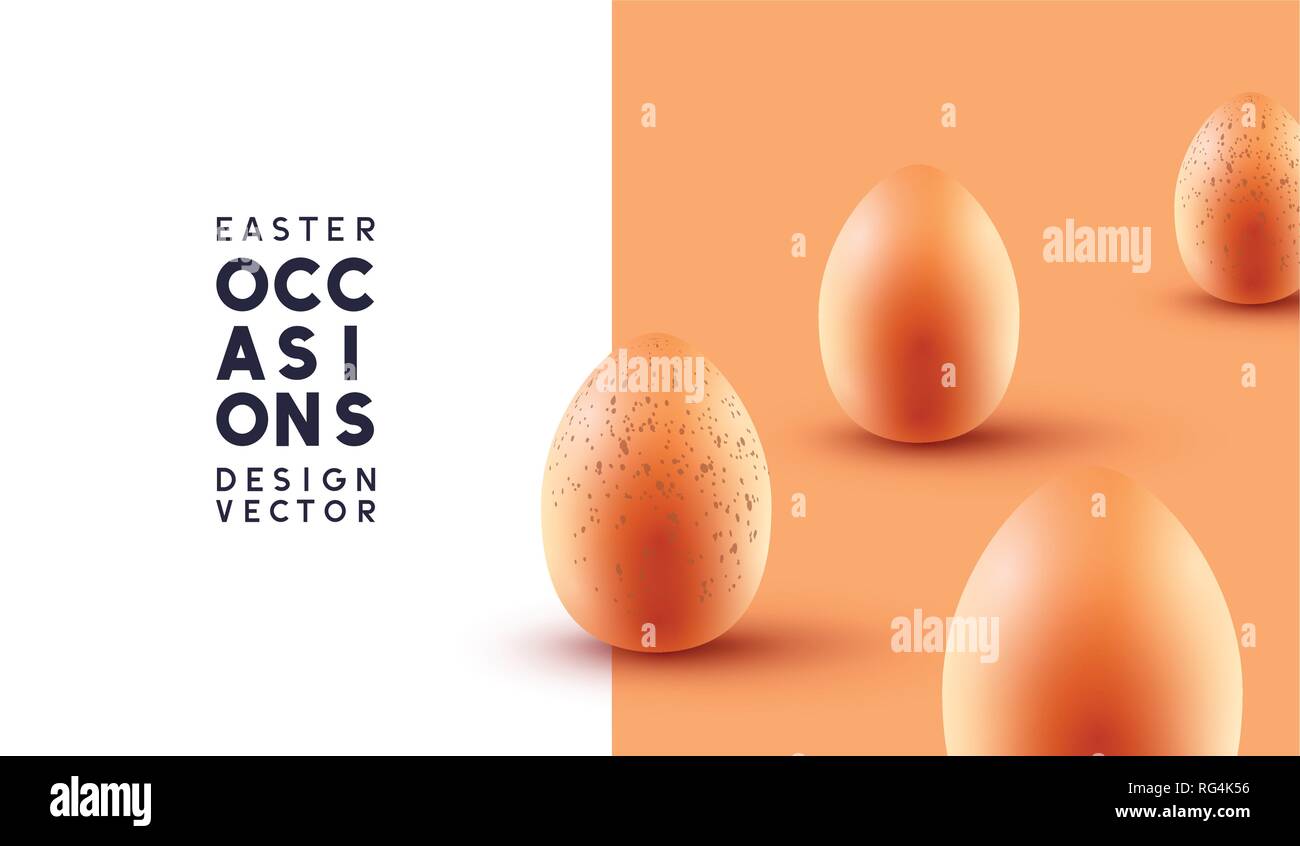 Happy Easter chocolate eggs background with realistic pastel coloured eggs. Vector illustration. Stock Vector