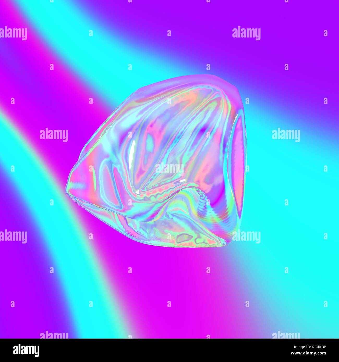 Holographic abstract shape. Iridescent bright background Stock Photo ...