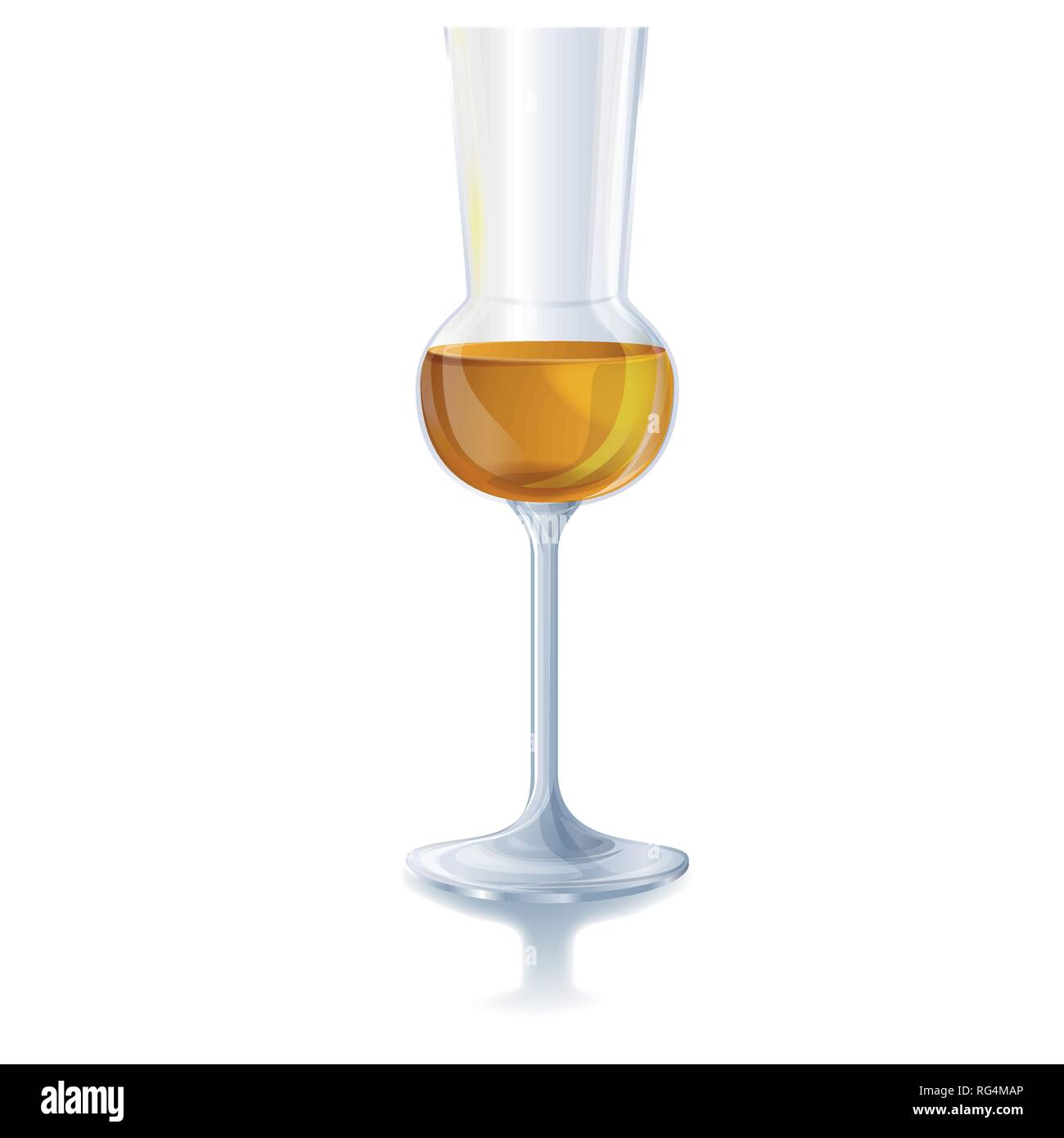 Glass with grappa or brandy Stock Vector
