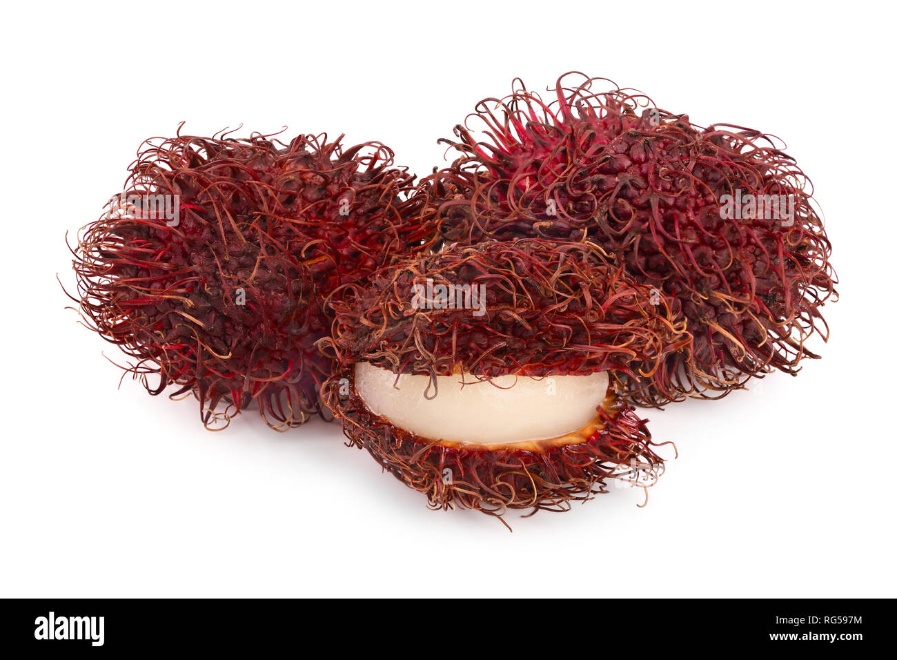 rambutan isolated on white background. Tropical fruit. Nephelium ...