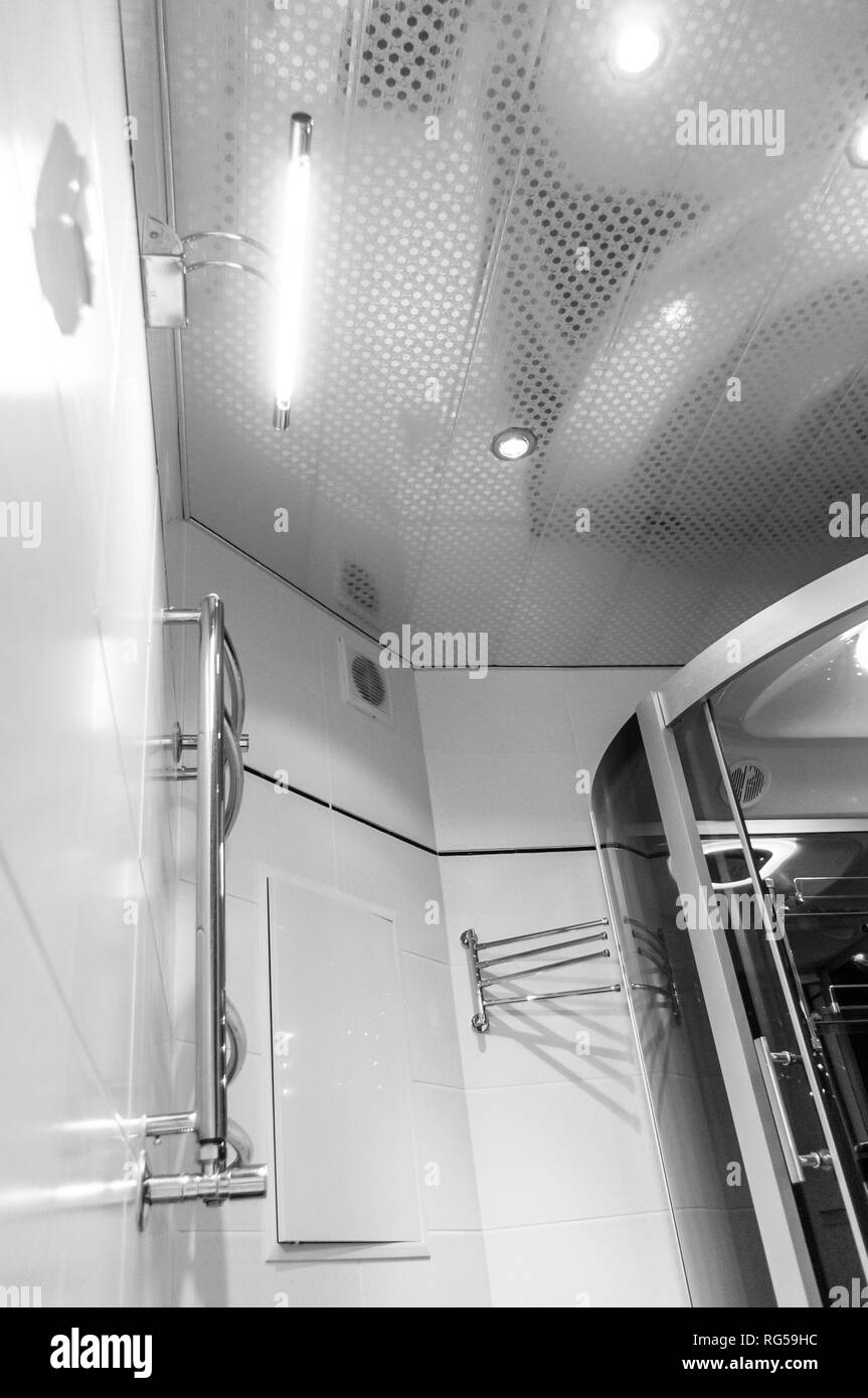 Elements of the bathroom interiormodern design, chrome details, parts