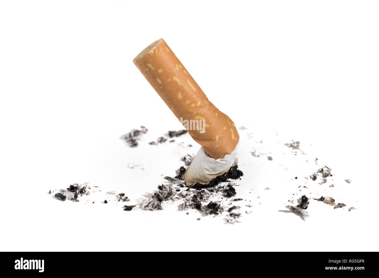 Stubbed smoking cigarette durry stubb butt from smoker Stock Photo
