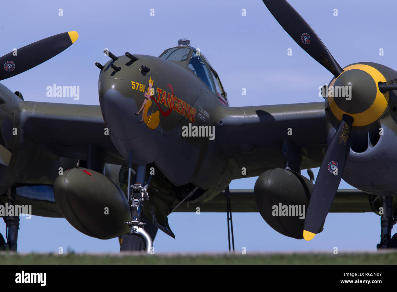 Lockheed P-38 Lightning WWII fighter Stock Photo