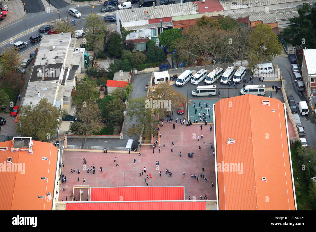 High School from air in Istanbul, Turkey. Stock Photo