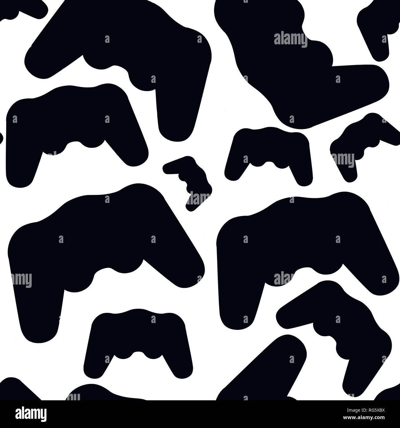 Black silhouette. Seamless pattern. Black video game controller ...