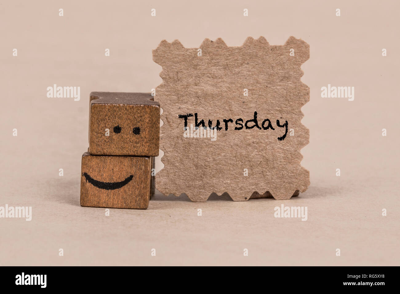 template for Thursday with smiley face icon Stock Photo