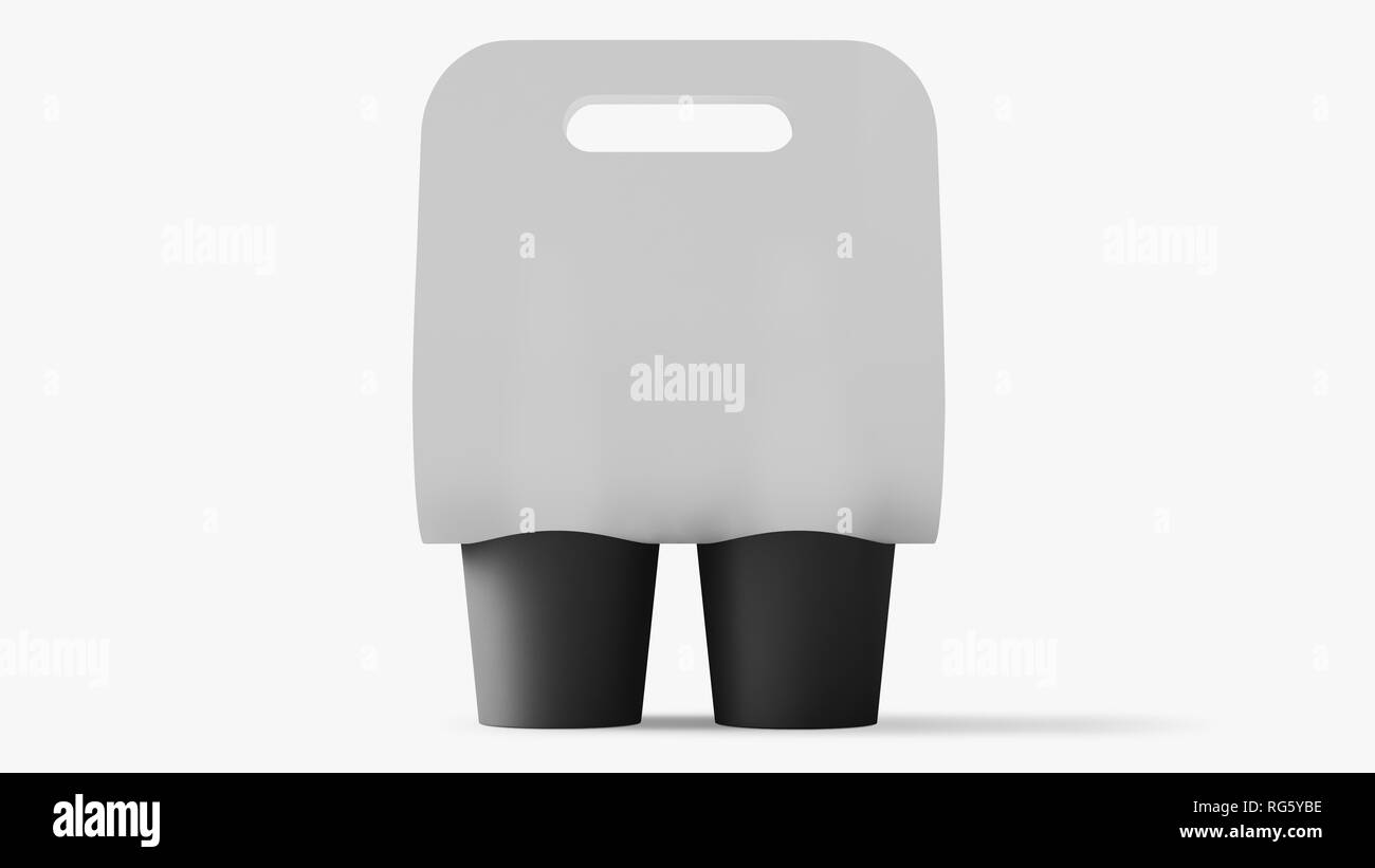 coffee cup carrier mockup 3d rendering Stock Photo - Alamy