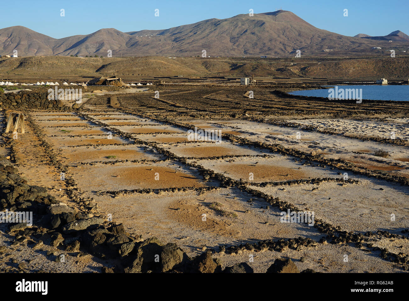 Salinas del Janubio, Lanzarote, Kanarische Inseln, Spanien, Europa Stock Photo