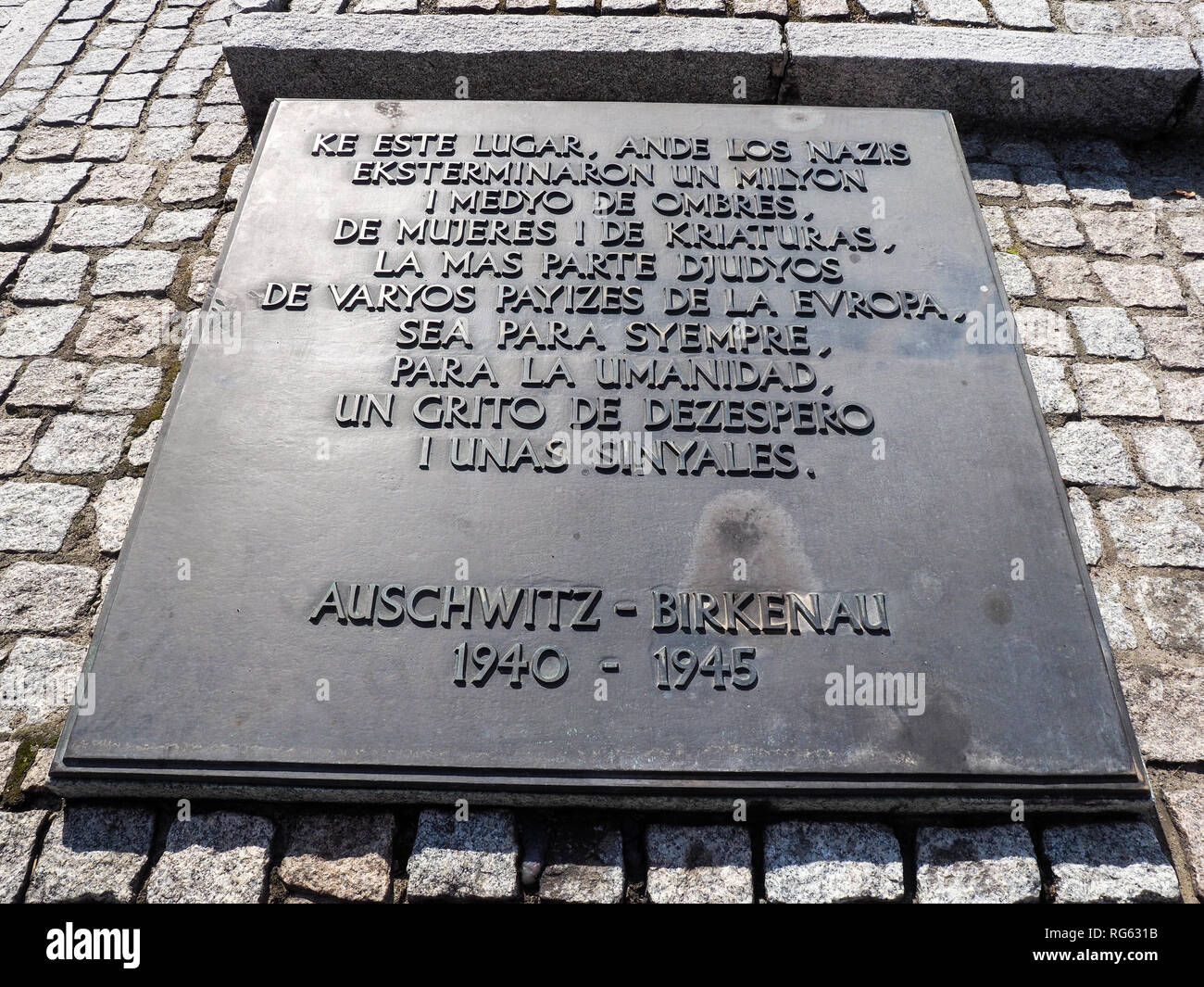Auschwitz-Birkenau, Poland - July 31, 2017: Tables of condolences from ...