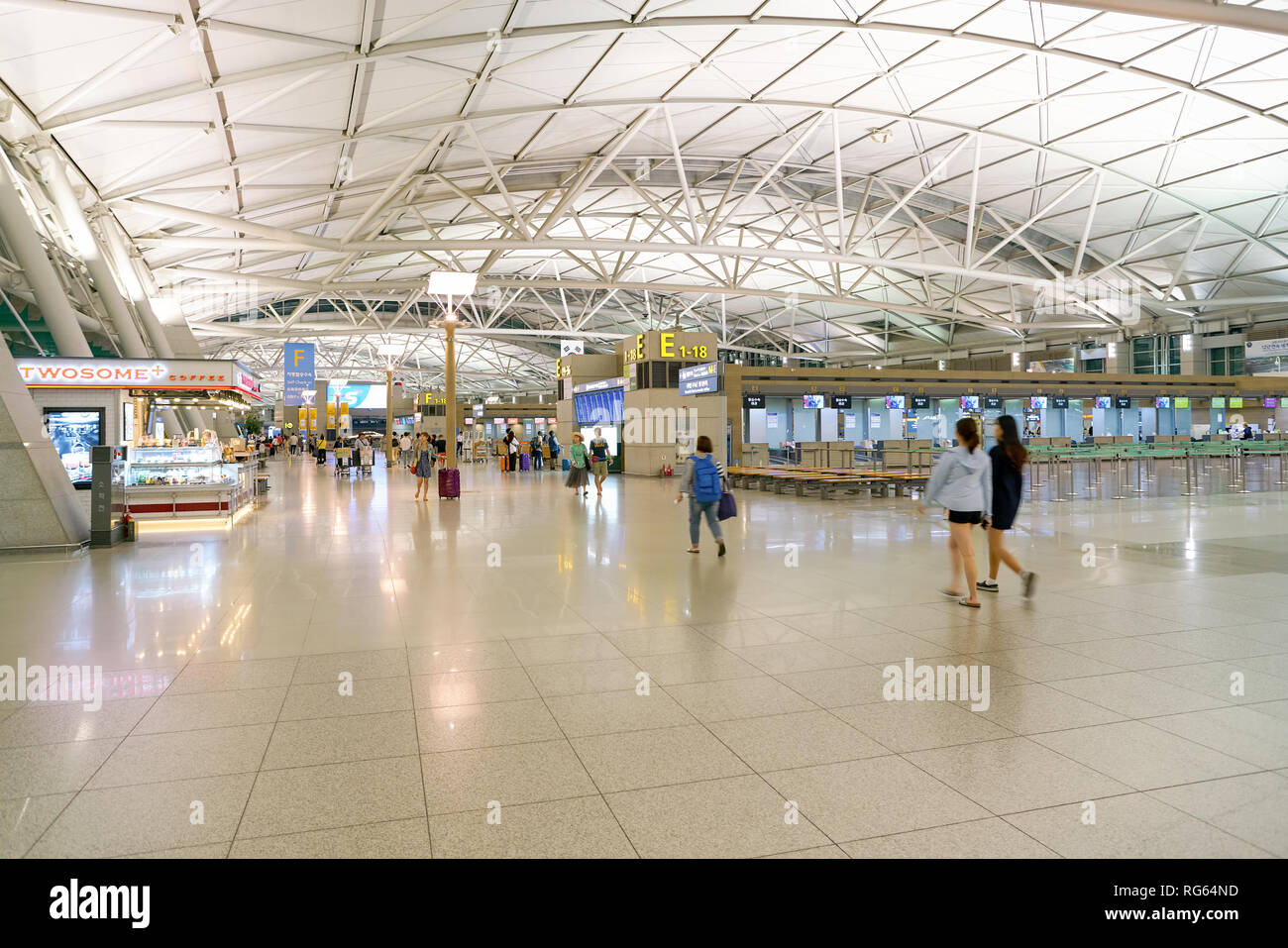 INCHEON, SOUTH KOREA - CIRCA JUNE, 2017: inside Incheon International ...