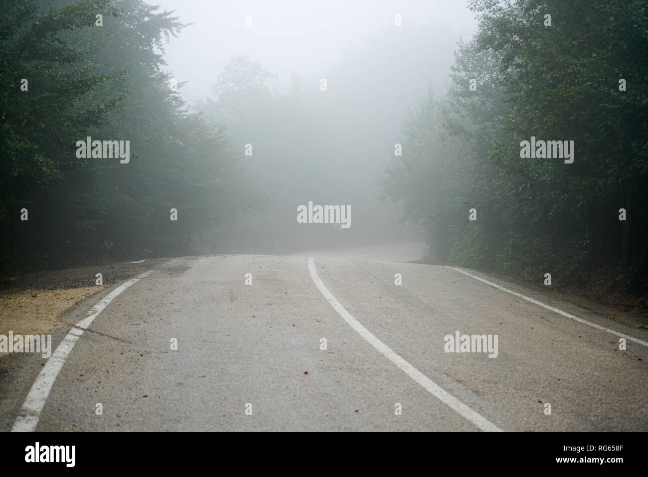 Foggy road hi-res stock photography and images - Alamy