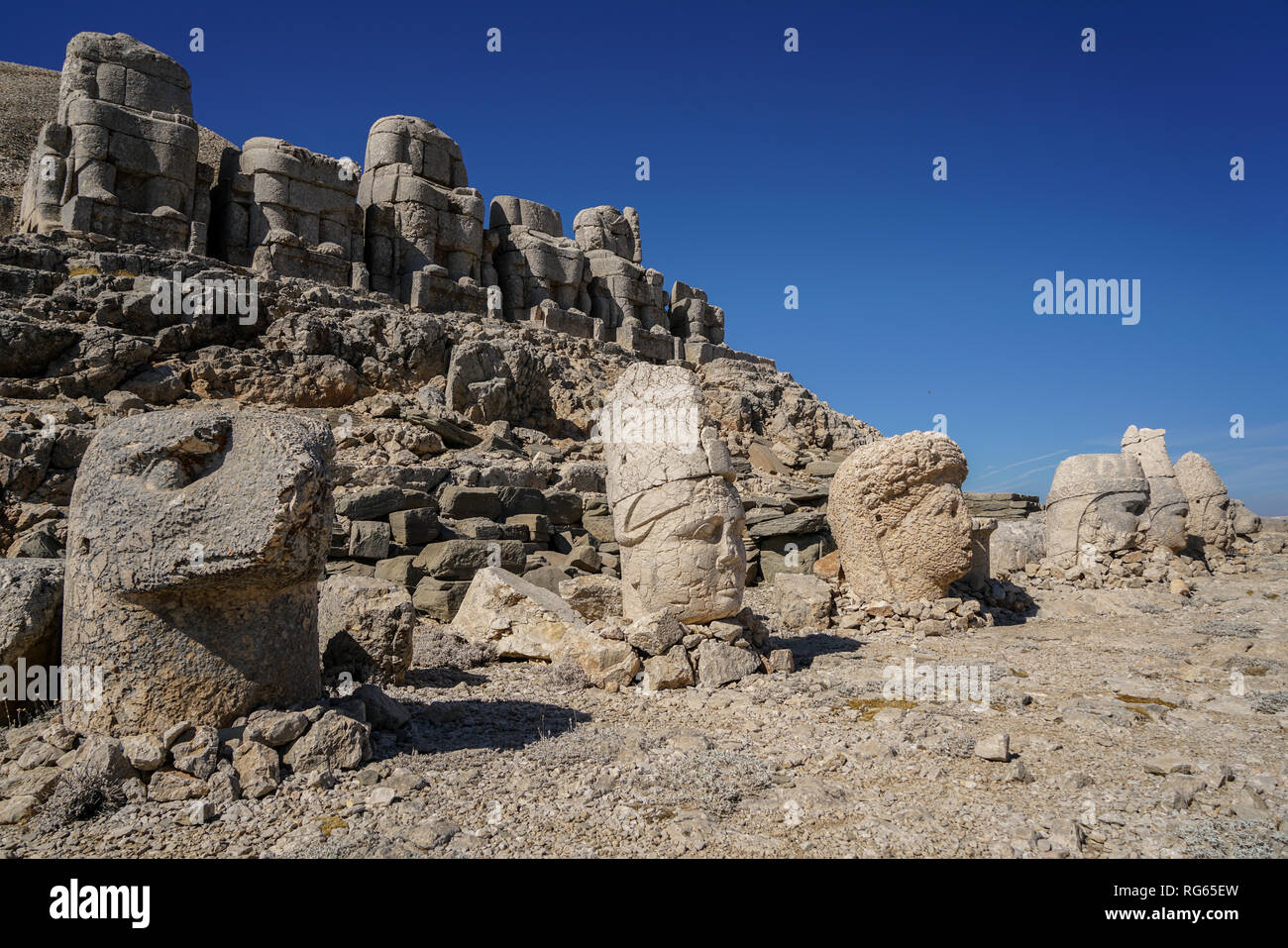 Statues of Mount Nemrut, Adiyaman, Turkey Stock Photo