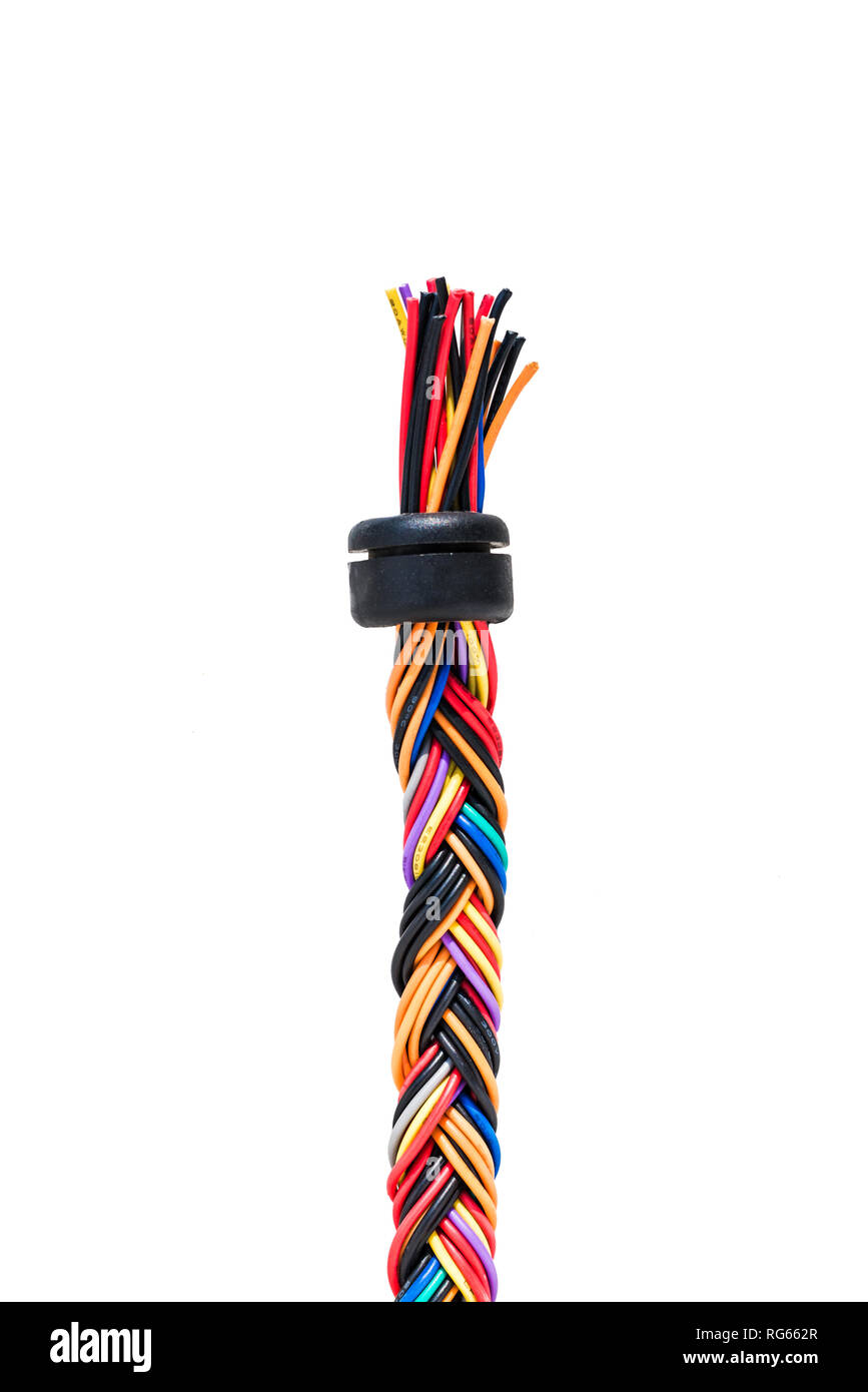 Colorful wire on white background Stock Photo - Alamy