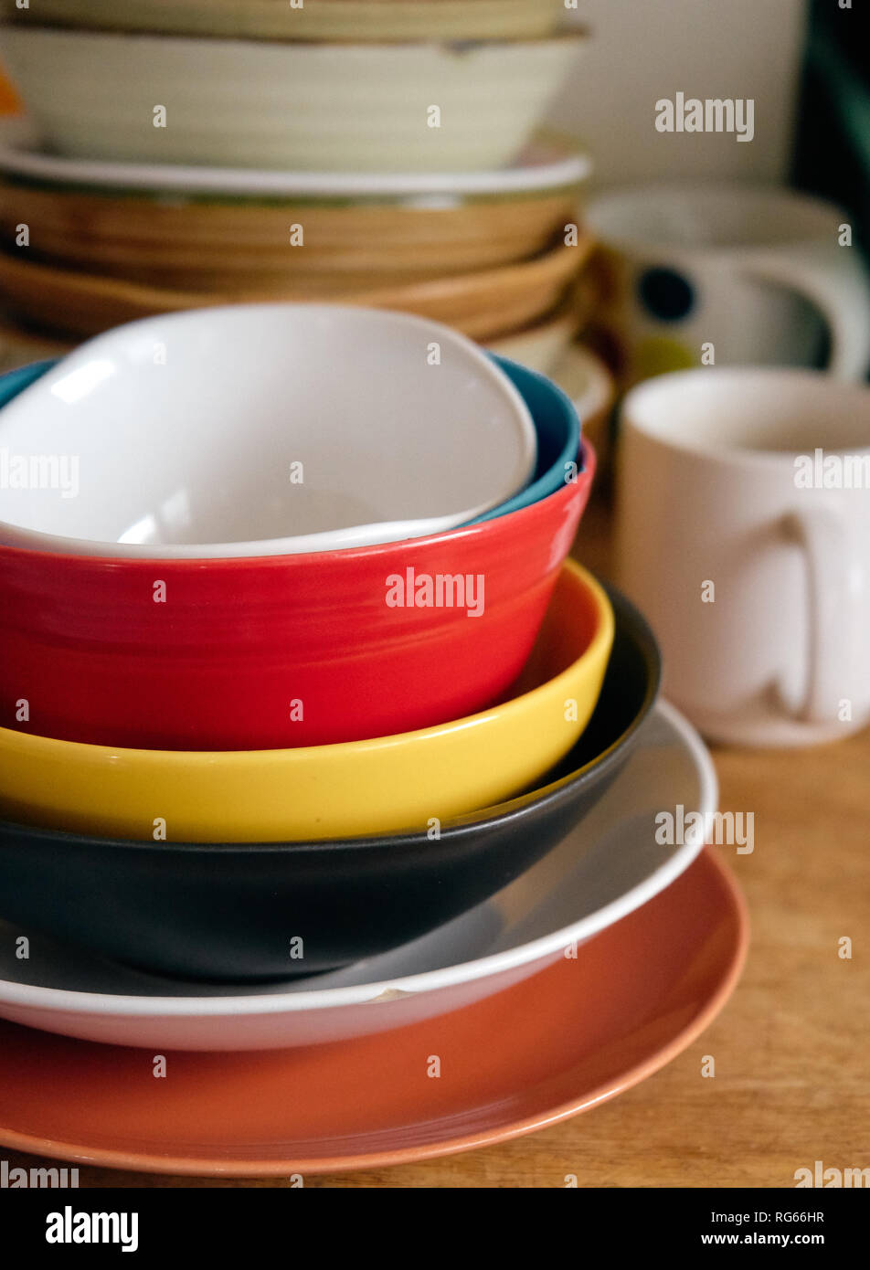 Colorful table wares Stock Photo Alamy