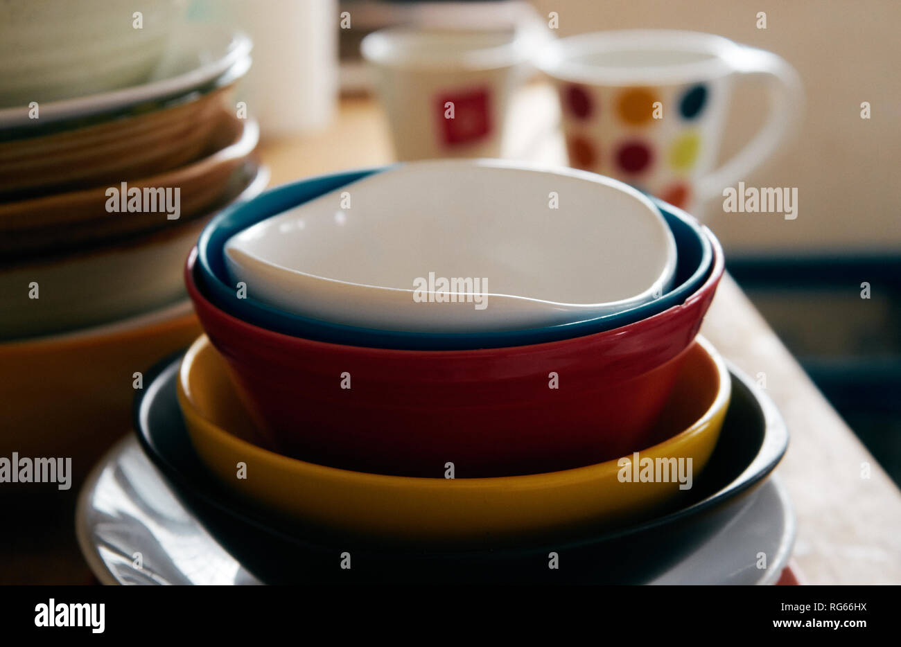 Colorful table wares Stock Photo Alamy