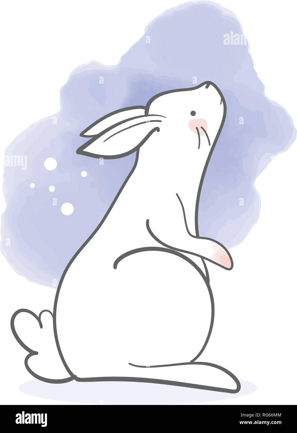 Cute rabbit in cartoon style. Vector illustration. Elements for ...