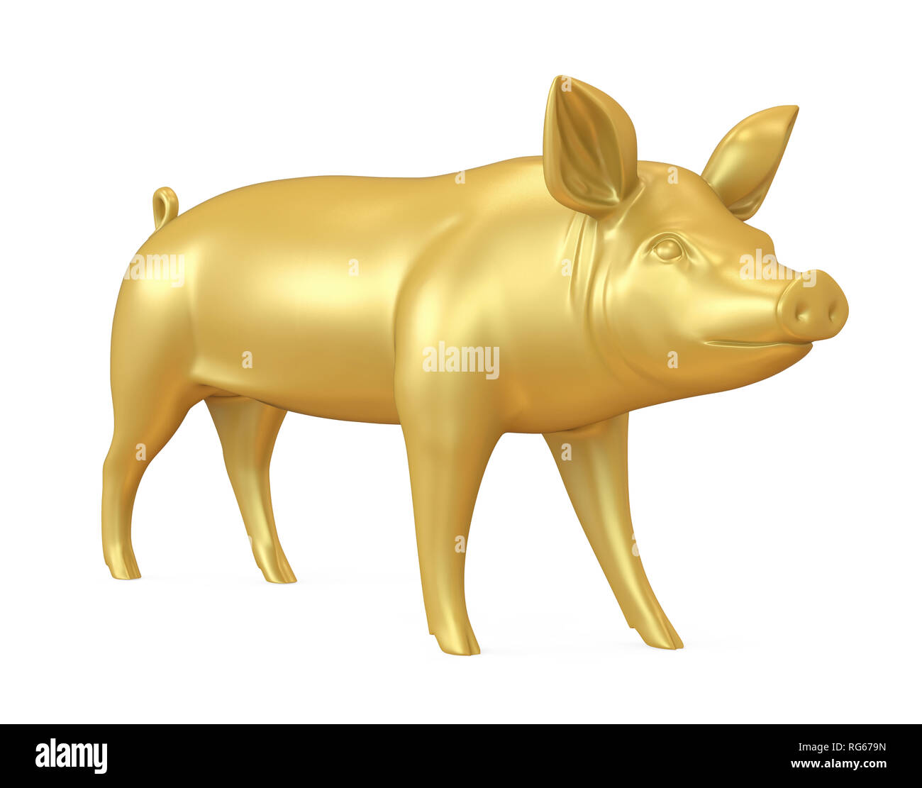 Premium Photo  A gold pig shaped pig with a gold head.