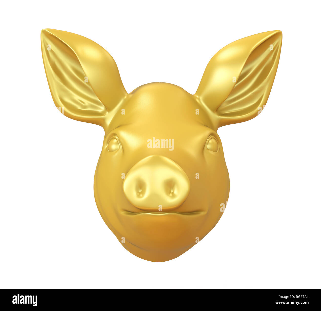 Golden Pig Isolated Stock Photo