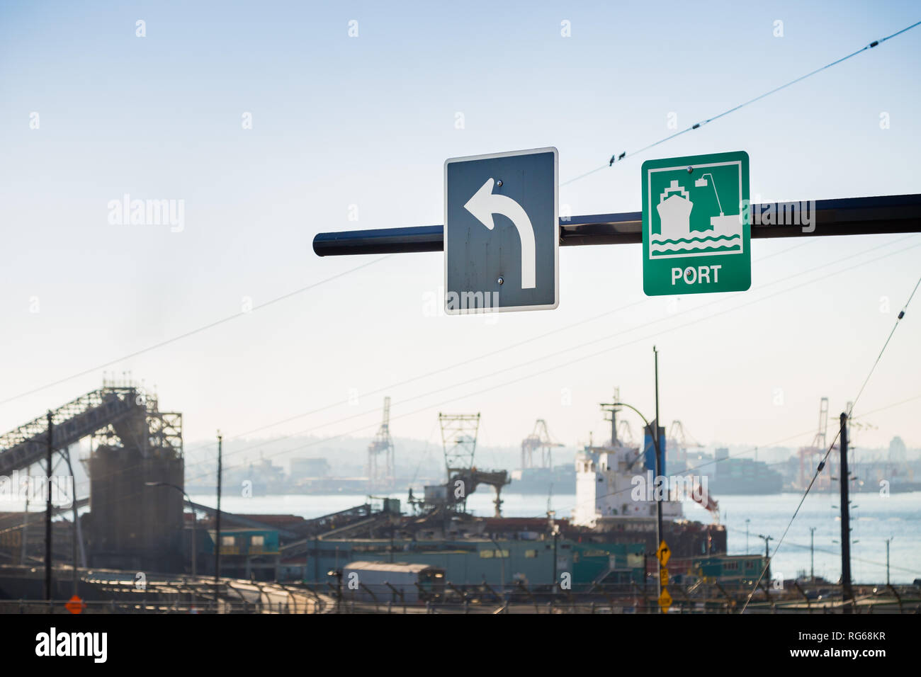 First Port Signs Vancouver port shipping containers hi-res stock photography and images ...