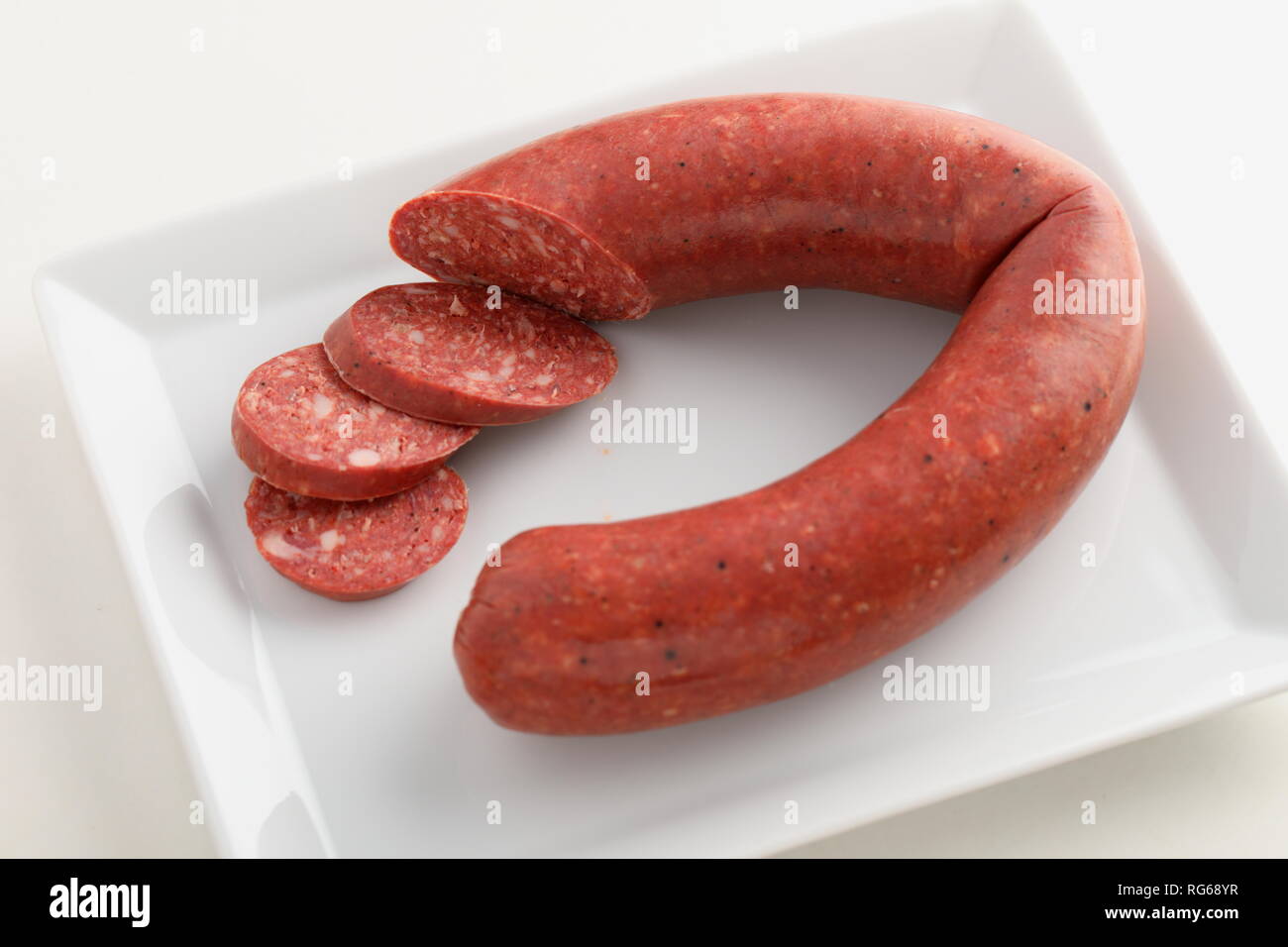 Sugiuc Slice sucuk sujuk sausage hi-res stock photography and images - Alamy