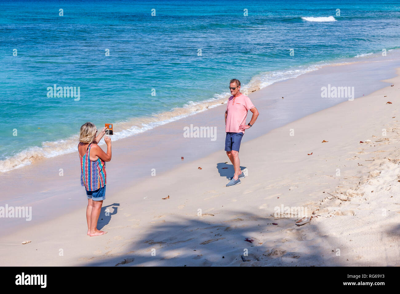 Sandy lane beach early morning, Barbados Stock Photo Alamy