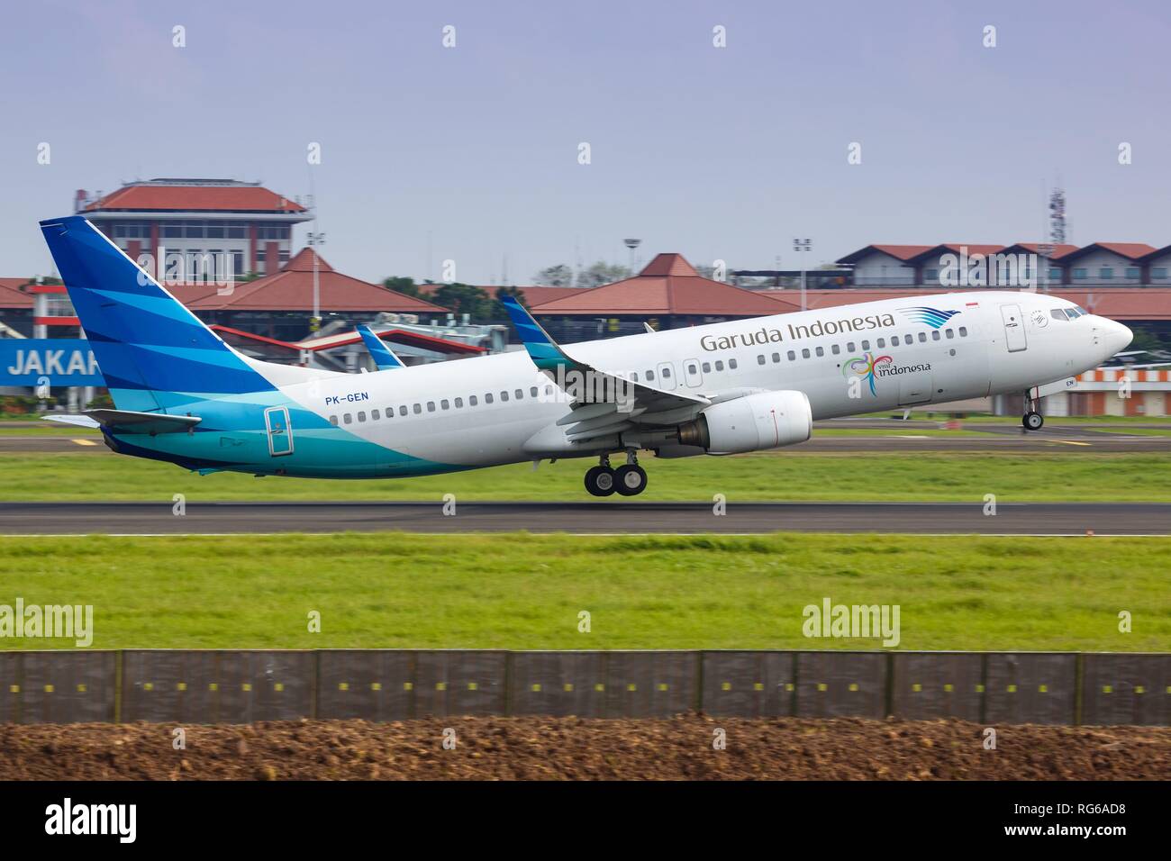 Jakarta, Indonesia 27. January 2018 Garuda Indonesia Boeing 737800