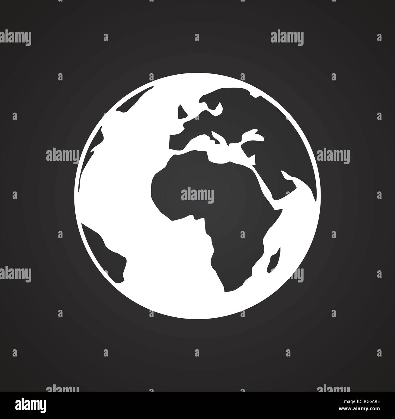 Globe Icon On Black Background For Graphic And Web Design Modern