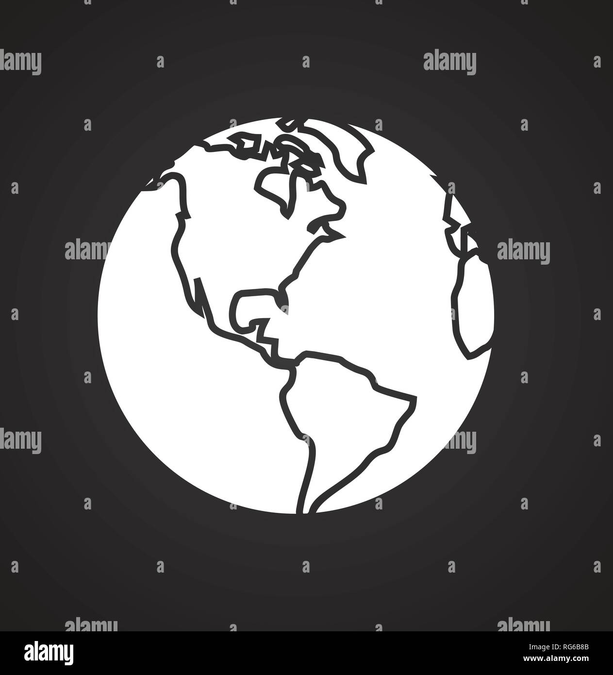 Globe icon on black background for graphic and web design, Modern ...