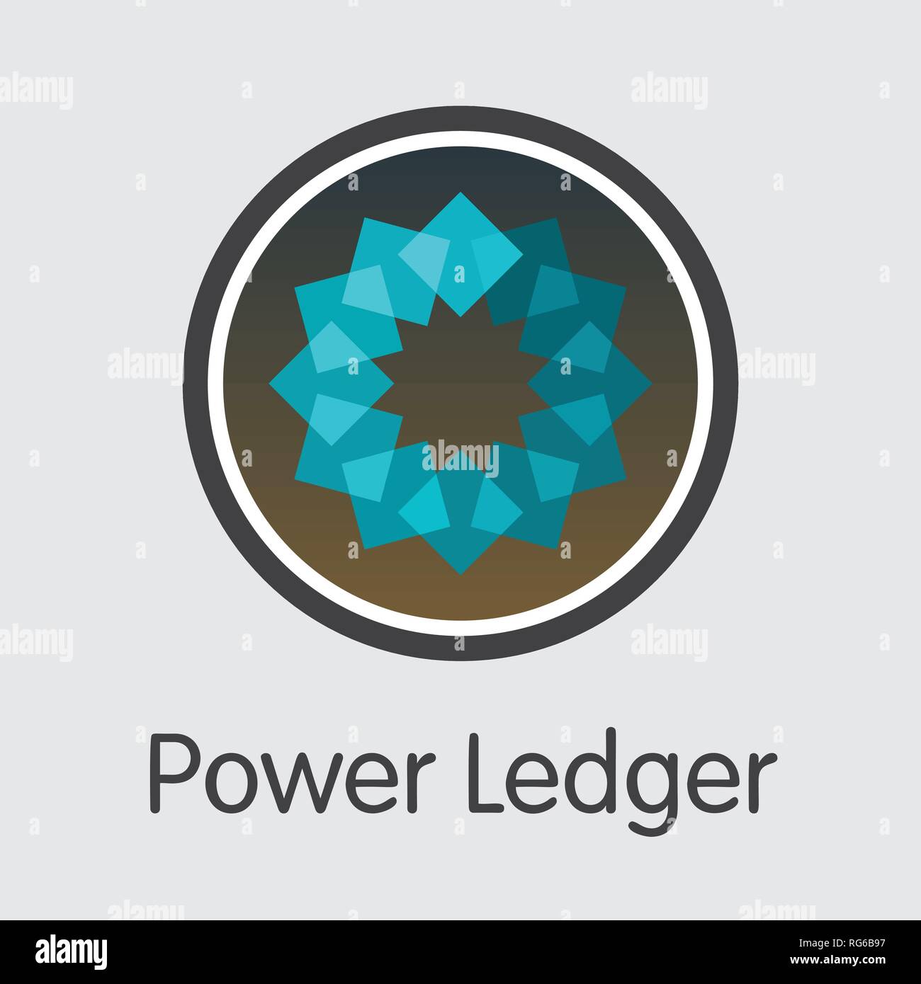 POWR - Power Ledger. The Icon of Money or Market Emblem. Stock Vector