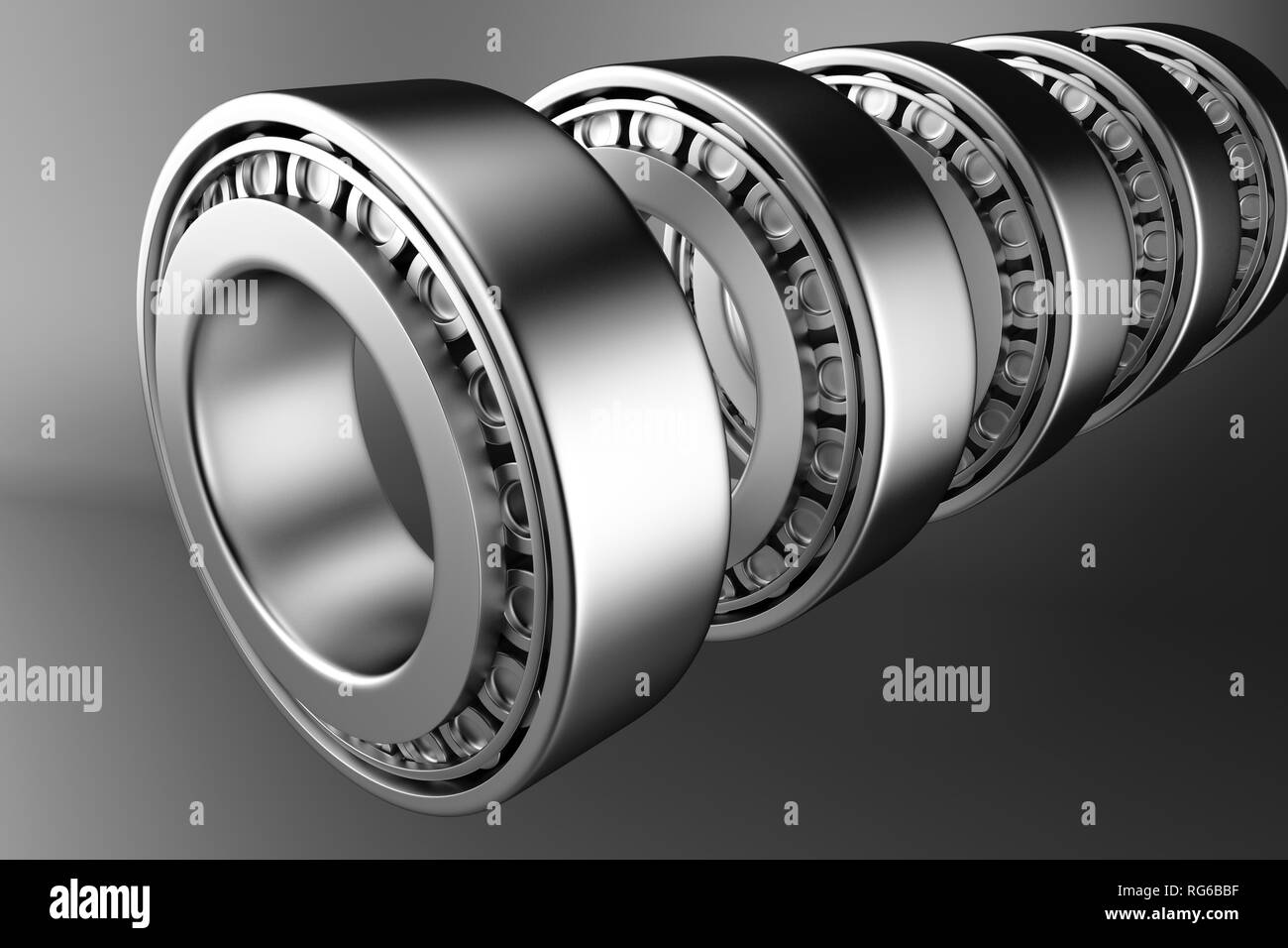 3D rendering. Automotive bearings auto spare parts. Tapered roller