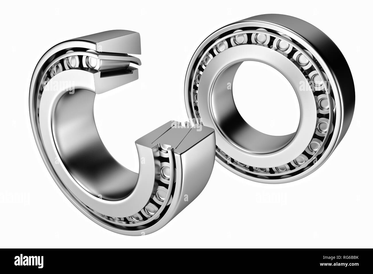 3D rendering. Automotive bearings auto spare parts. Tapered roller bearing Stock Photo Alamy