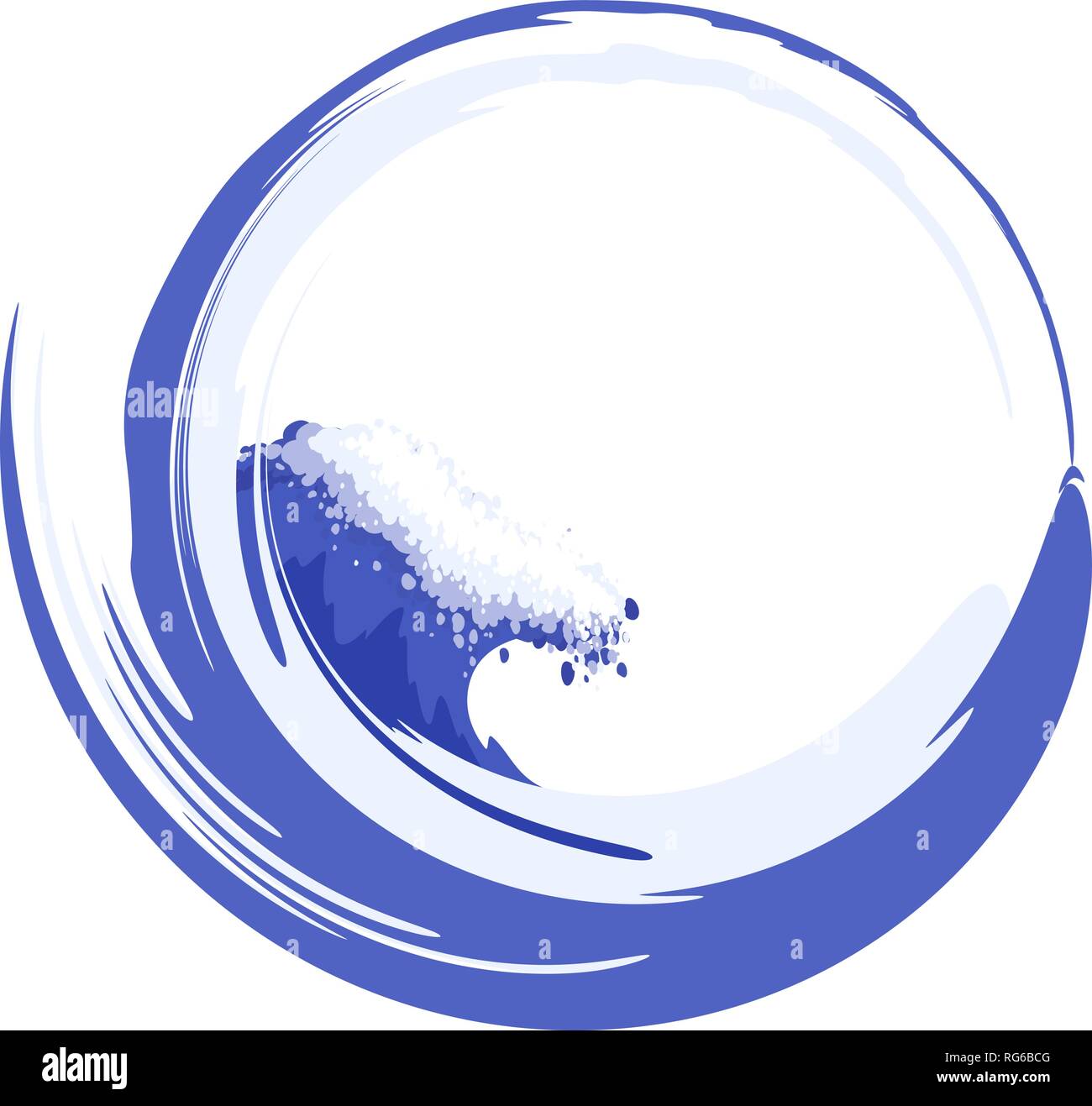 Water circle with sea wave. Vector image. Stock Vector