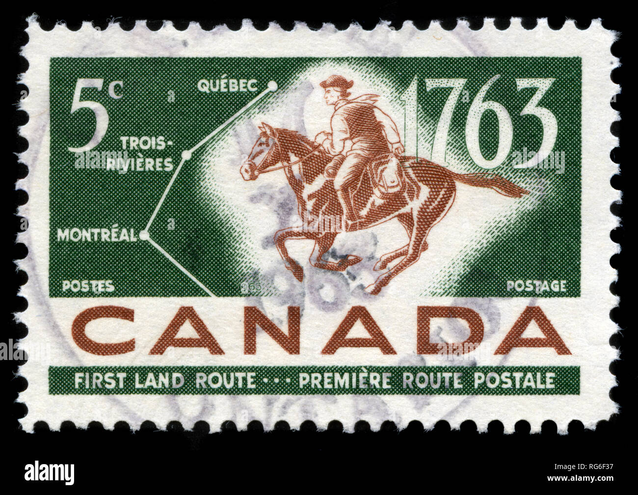 Postage stamp from Canada in the Bicentenary of QuebecTrois Rivieres