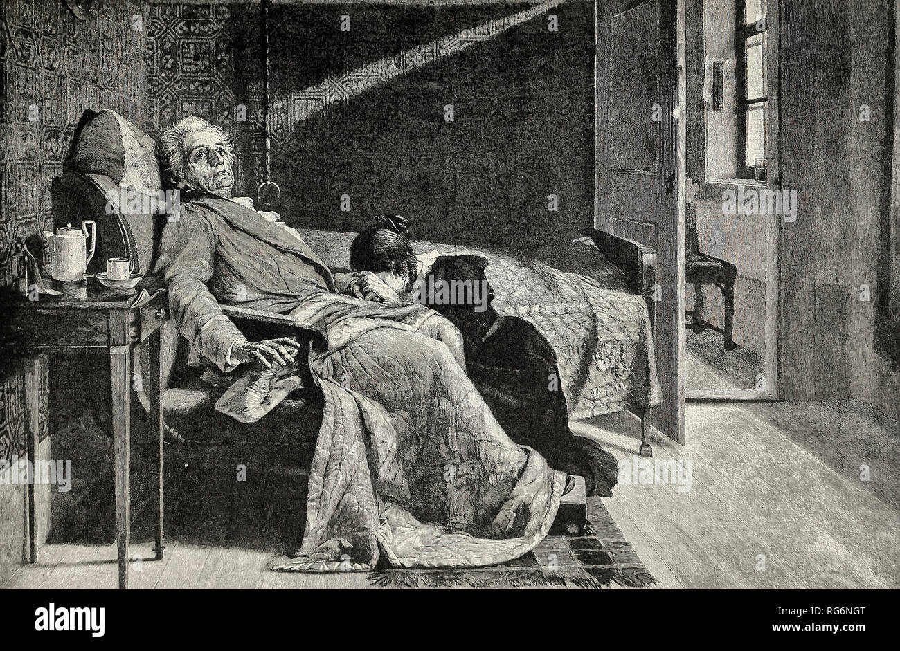 More Light - Goethe, the greatest of German writers, dies with a cry for light Stock Photo