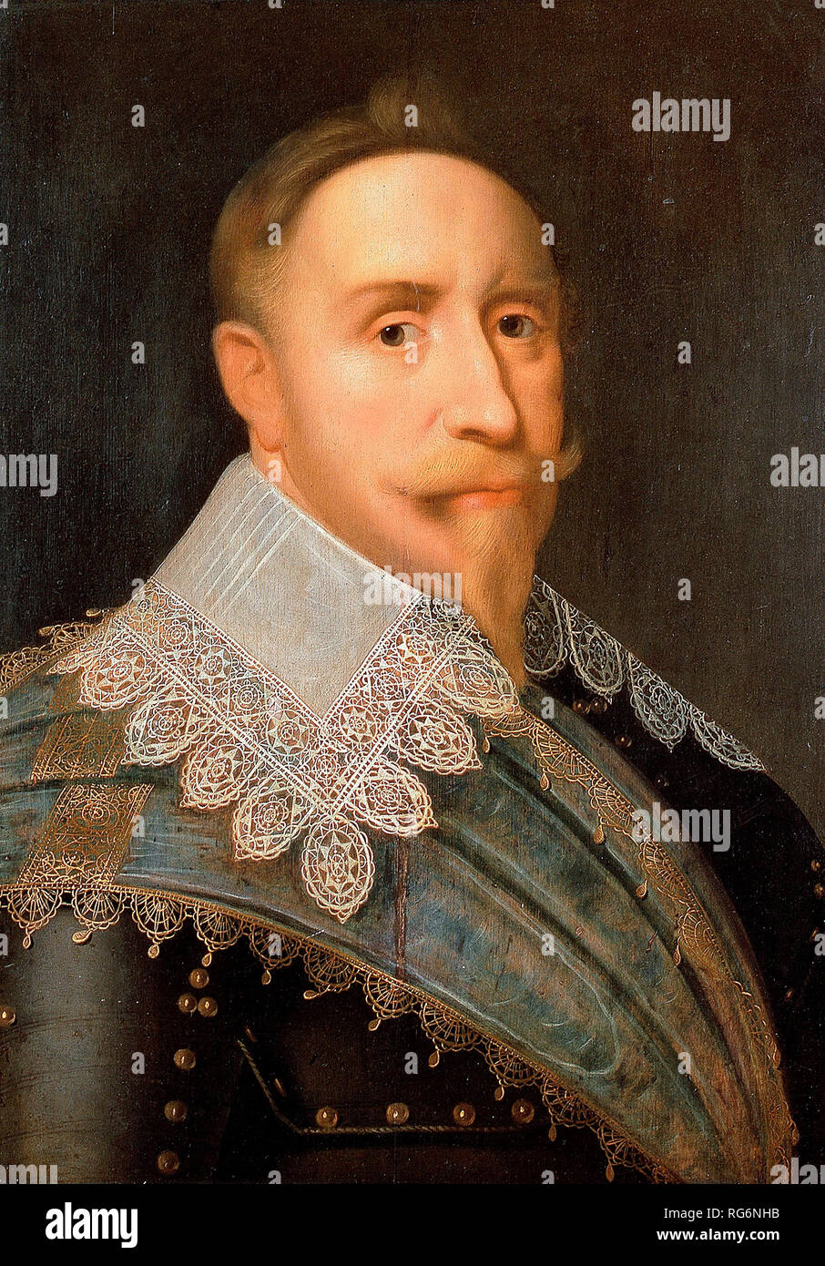 Gustavus Adolphus, King of Sweden 1611-1632 - Attributed to Jacob Hoefnager, 1624 Stock Photo