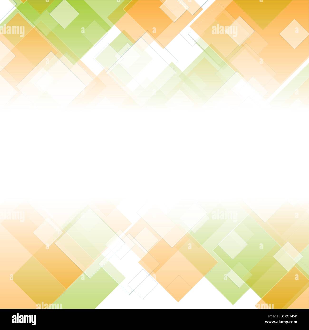Hi-tech geometric background with green and orange squares. Vector ...