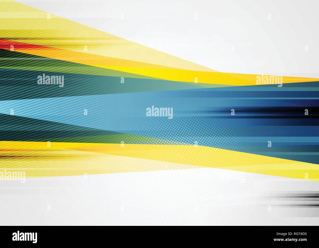 Abstract tech bright blue and yellow grunge concept background. Vector design Stock Vector