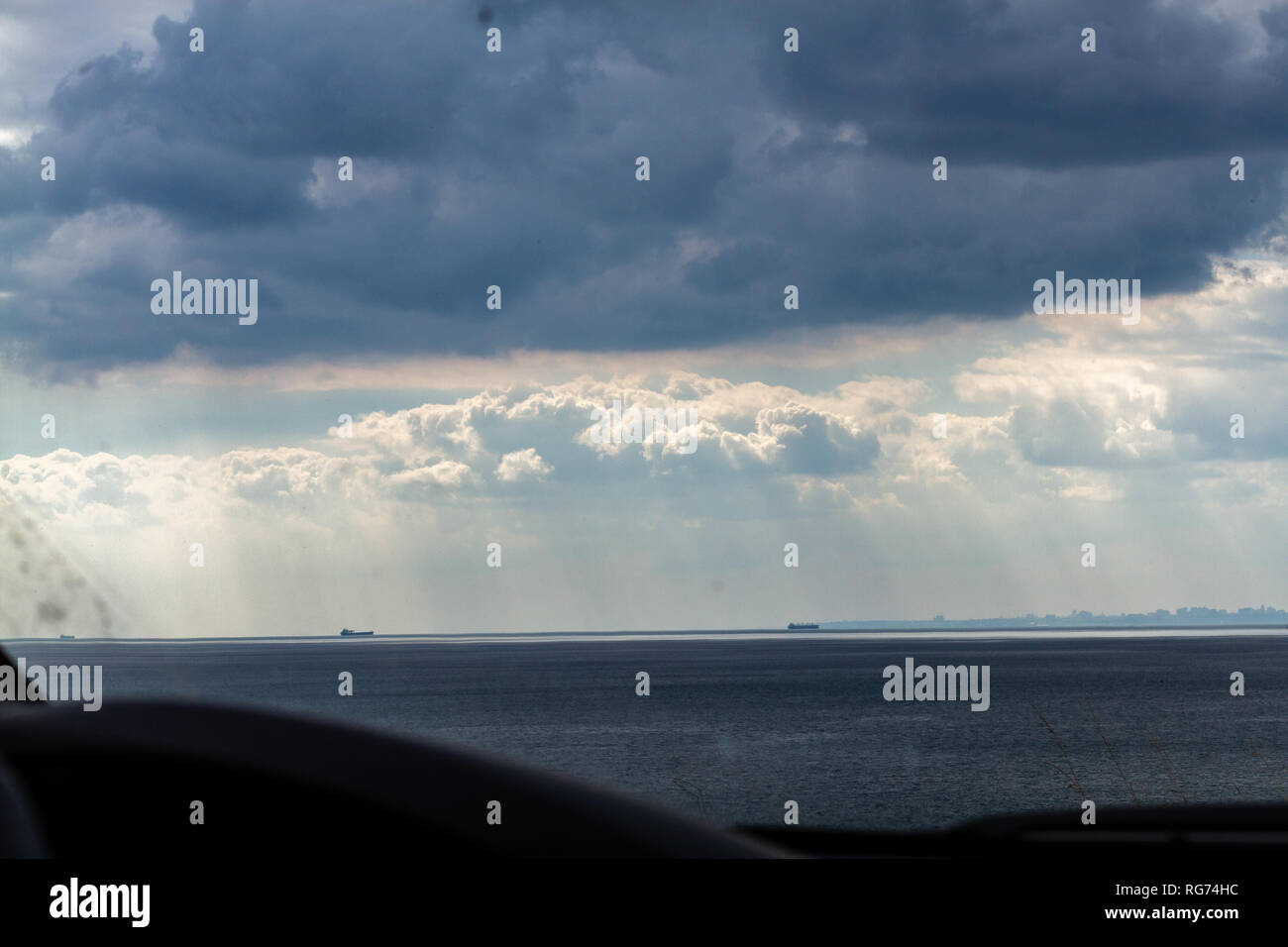 summer cloudy sky over the sea Stock Photo - Alamy