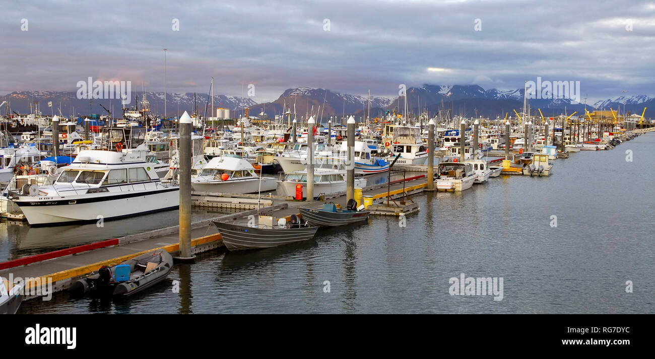 Boats in the Marina at Homer, Alaska Stock Photo