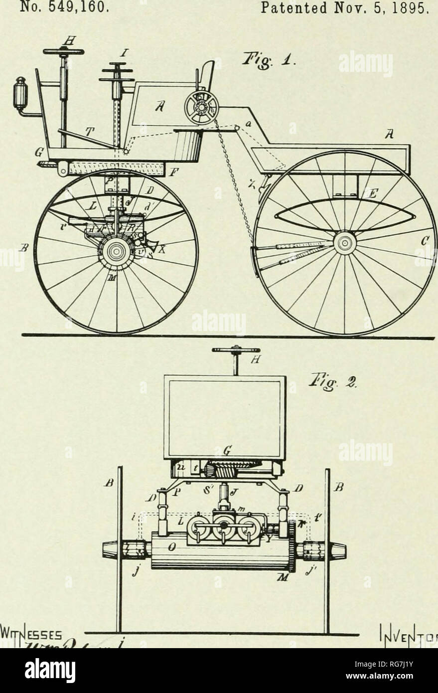 Bulletin - United States National Museum. Science. An American Industry is Born 2 Sheets—Sheet 1. G. B. SELDEN. ROAD ENGINE. Patented Nov. 5, 1895.. n/entdf? Figure 14. — Drawings from Selden's