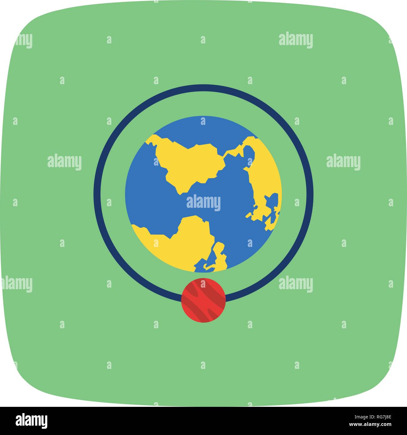 Orbit Around the Earth Vector Icon Sign Icon Vector Illustration For ...