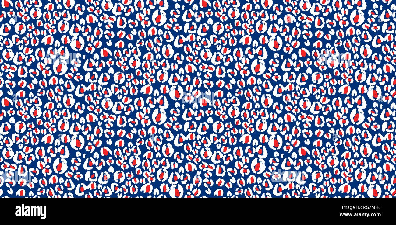 Seamless fashion fabric animal skin abstract vector blue pattern. Stock Vector