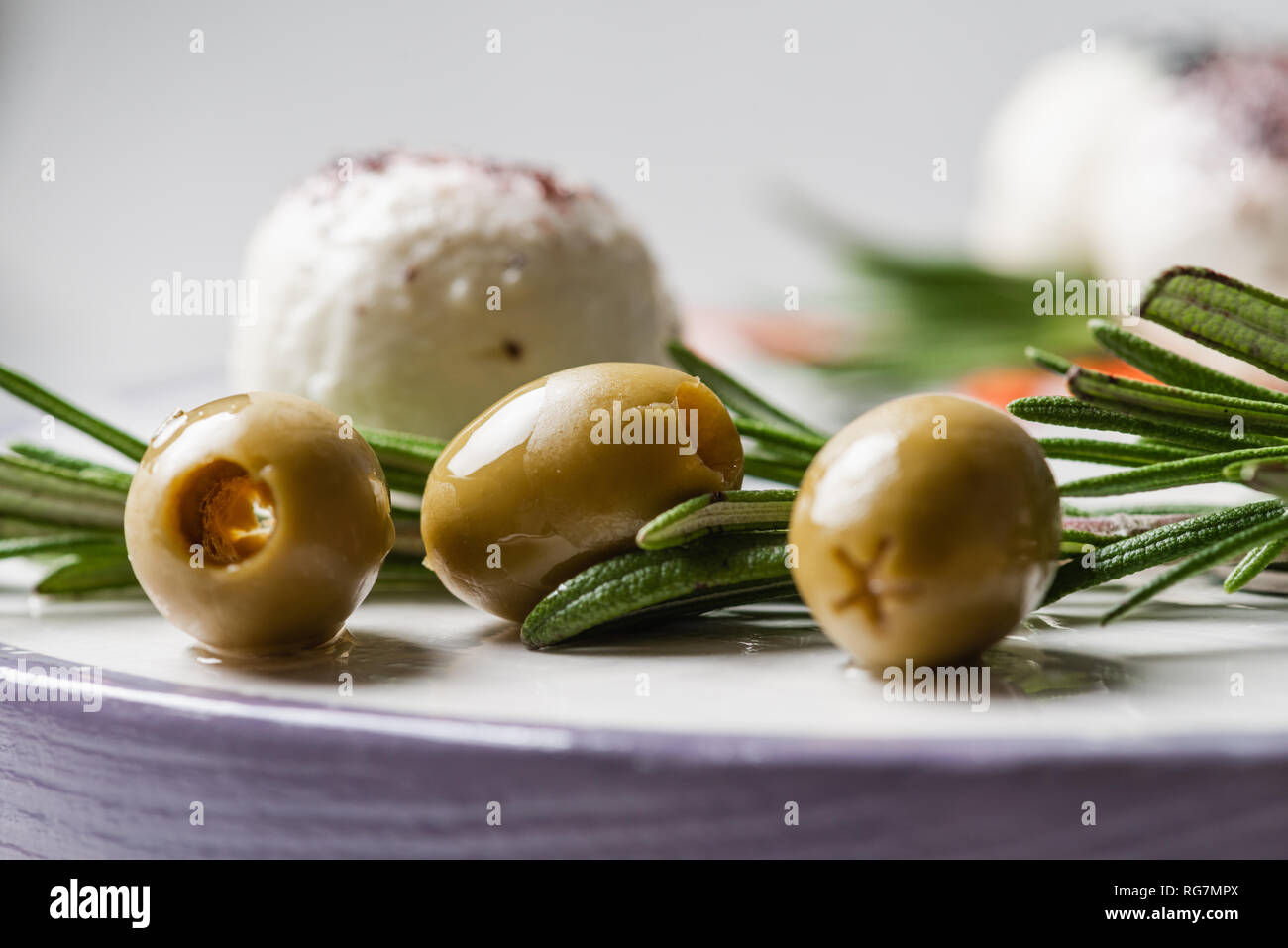 Oriental and greek cuisine homemade starter close up Stock Photo