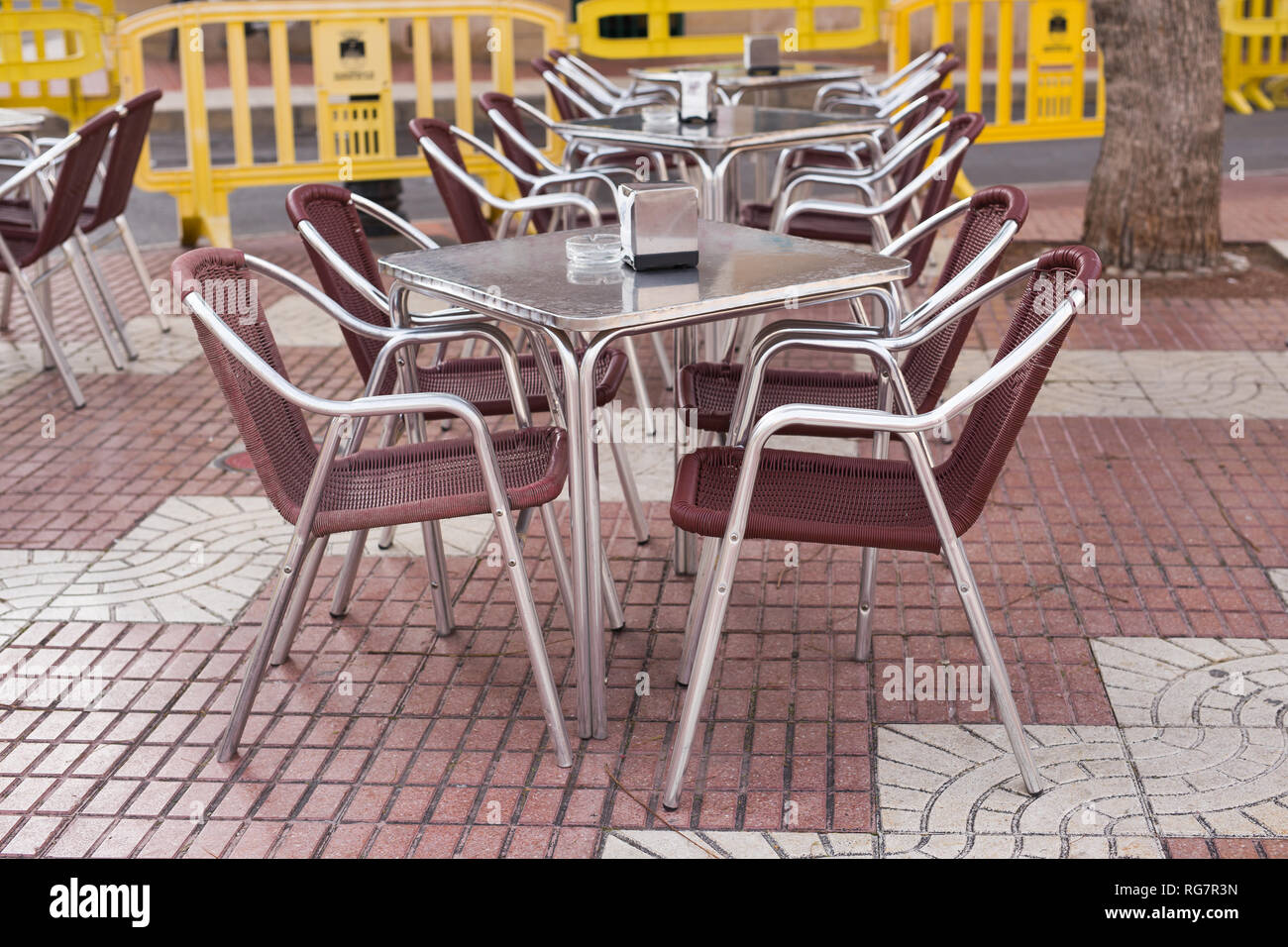 Cafe Coffee Shop Tavern And Restaurant Concept Empty Tables In